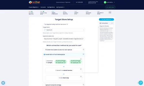 Target Store Setup with OpenCart