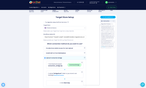 Target Store Connection Setup